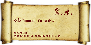 Kümmel Aranka névjegykártya