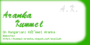 aranka kummel business card